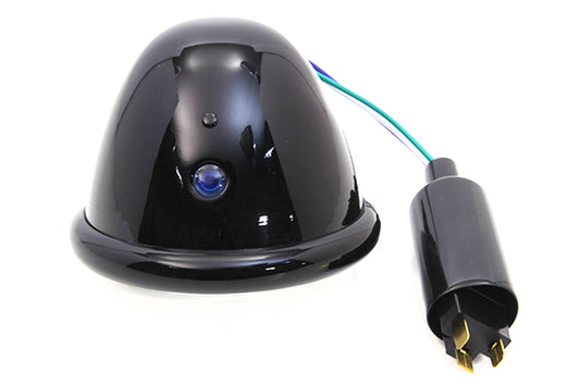 HARLEY 4-1/2 inch Round Headlamp Black fits 0- Custom, application