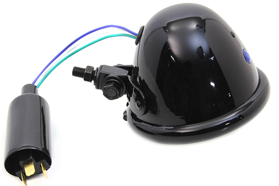 HARLEY 4-1/2 inch Round Headlamp Black fits 0- Custom, application