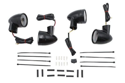HARLEY Black Revox Bullet LED-Blinker-Kit Passend für 1994-2013 FLH, 1998-2013 FLT, 1996-UP FL