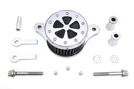 HARLEY Wyatt Gatling Luftfilter-Kit Chrom passend für 2001-2015 FXST, 2001-2015 FLST, 2000-2017 FXD,