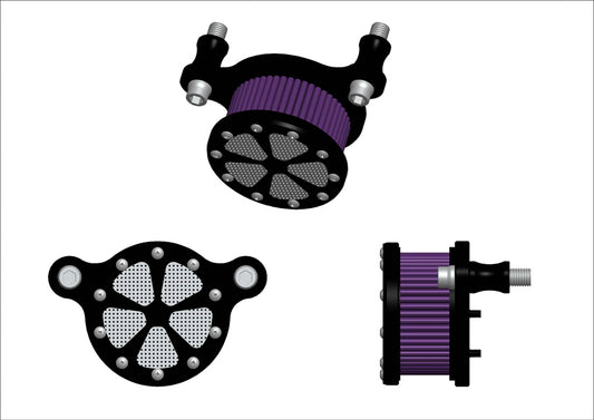 HARLEY Wyatt Gatling Luftfilter Kit Chrom passend für 2008-2016 FLT,
