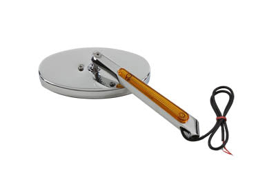 HARLEY Round Mirror Die Cast with Lighted Stem fits 1965-UP All, models for left or right side application