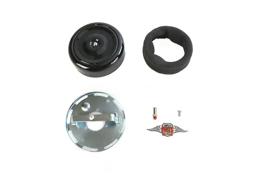HARLEY Wyatt Gatling 7 Zoll runder Luftfilter mit schwarzer Abdeckung, passend für XL ab 1992, FLST 1993-2017,