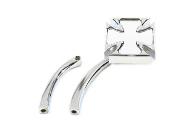 HARLEY Red Baron Mirror with Billet Curved Stem Chrome fits 1965-UP All, models for left or right side application