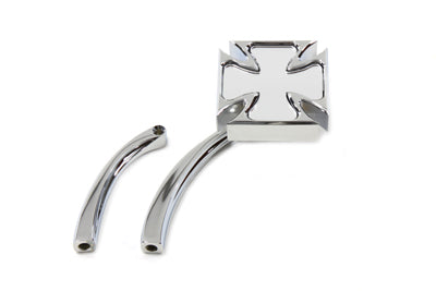 HARLEY Red Baron Mirror with Billet Curved Stem Chrome fits 1965-UP All, models for left or right side application