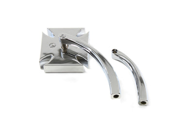 HARLEY Red Baron Mirror with Billet Curved Stem Chrome fits 1965-UP All, models for left or right side application
