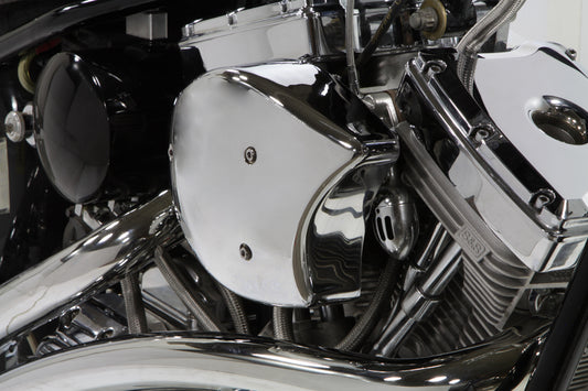 HARLEY Wyatt Gatling Scoop Luftfilterabdeckung Chrom Passend für 0- Custom, Anwendung für S&S E" Vergaser