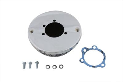 HARLEY Wyatt Gatling runder Chrom-Luftfilter mit Gitternetz passend für 1972-1984 FL, 1972-1984 FX, 1984-1989 FX