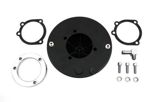 HARLEY Wyatt Gatling Round Air Cleaner, schwarz, passend für 1990-2015 FXST, 1990-2015 FLST, 1990-2007