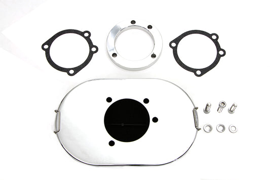 HARLEY Chrom ovaler Netz-Luftfilter passend für 1990-2015 FXST, 1990-2015 FLST, 1990-2007 FLT, 1990-1