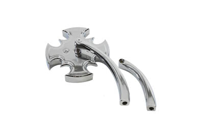 HARLEY Rotar Mirror Chrome with Billet Curved Stem fits 1965-UP All, models for left or right side application