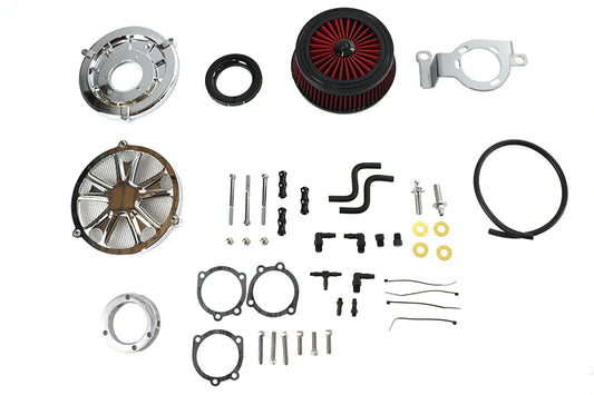 HARLEY Extreme Billet Luftfilter Kit Luxe Style Chrom Passt 1999-2017 FXD, 1999-2007 FLT, 1999-