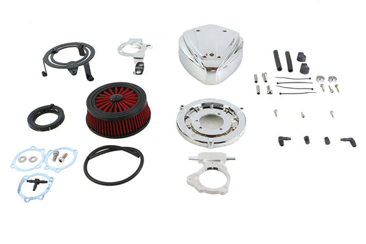 HARLEY Siren Luftfilterbaugruppe Chrom Passt für 1984-1999 FXST, 1984-1999 FLST, 1984-1999 FLT, 1