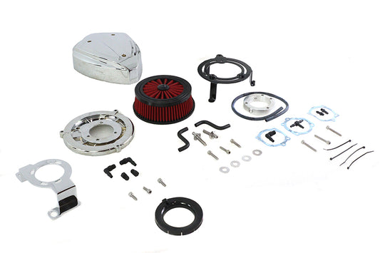 HARLEY Siren Luftfilterbaugruppe Chrom Passend für 1999-2008 FXST, 1999-2008 FLST, 1998-2008 FXD, 1