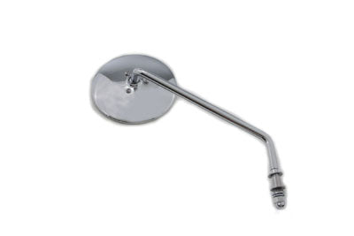 HARLEY Round Mirror Stainless Steel with Billet Stem fits 1965-UP All, models for right side application