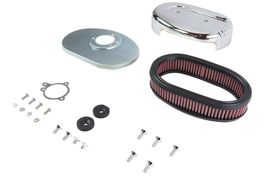 HARLEY Shorty Oval Luftfilter Kit Chrom passend für 1986-2006 XL,