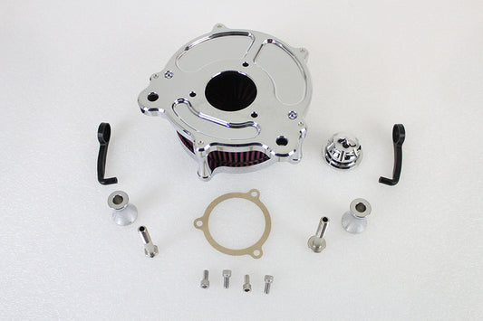 HARLEY Chrom-Luftfilterkit mit freiliegendem Filter, passend für 2001-2015 FLST, mit Vergaser oder EFI 1999-2015 F