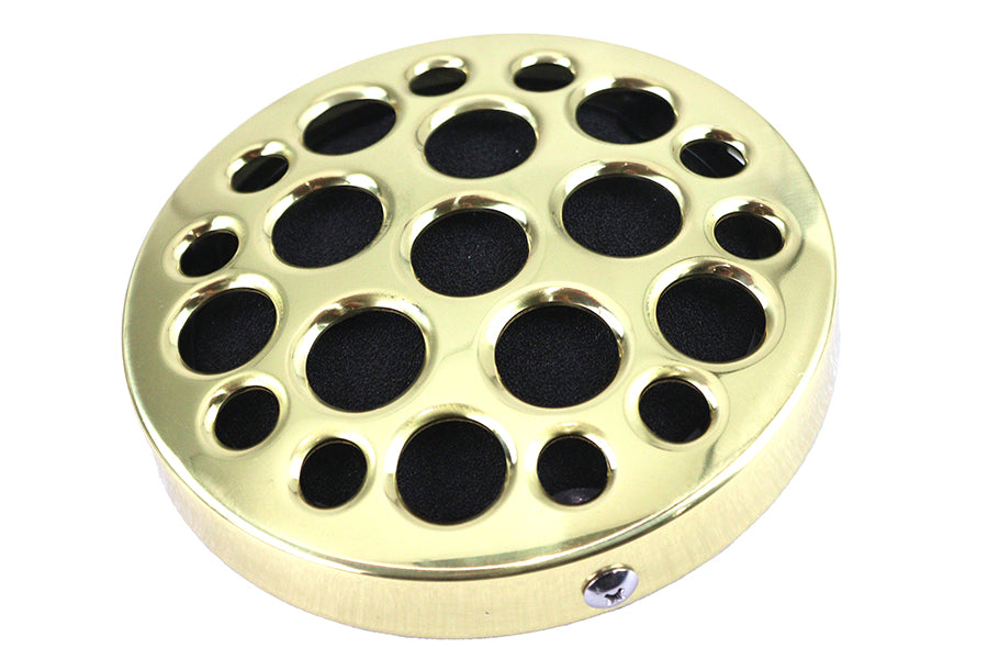 HARLEY Wyatt Gatling Brass Drilled Air Cleaner fits 1972-1984 FL, 1972-1984 FX, 1984-1989 FXST, 1972-1987 XL, 1982-1989 FXR, 1982-1989 FXR,