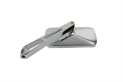 HARLEY Rectangular Mirror Chrome with Billet Stem fits 1965-UP All, models for left or right side application