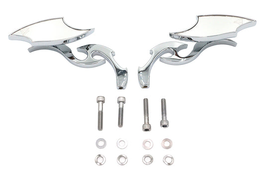 HARLEY Lucifer Spiegel-Set Billet mit Scroll-Schaft Passend für 1965-UP Alle Modelle für linke und rechte Seite