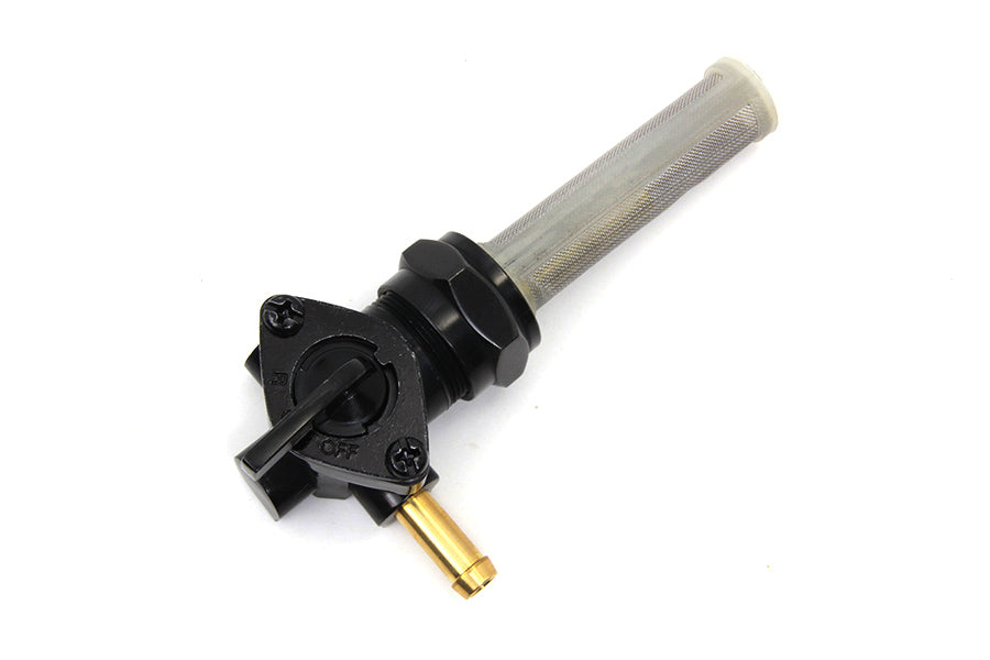 HARLEY Black Petcock with Right Outlet and Nut fits 1975-1984 FL, 1975-1984 FX, 1984-1994 FXST, 1986-1994 FLST, 1975-1995 XL, 1982-1984 FXR