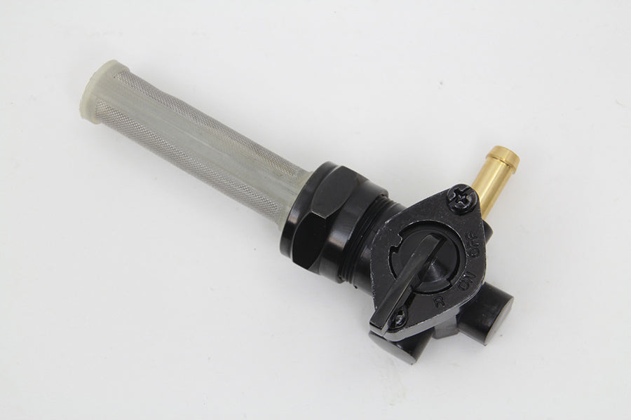 HARLEY Black Petcock with Right Outlet and Nut fits 1975-1984 FL, 1975-1984 FX, 1984-1994 FXST, 1986-1994 FLST, 1975-1995 XL, 1982-1984 FXR