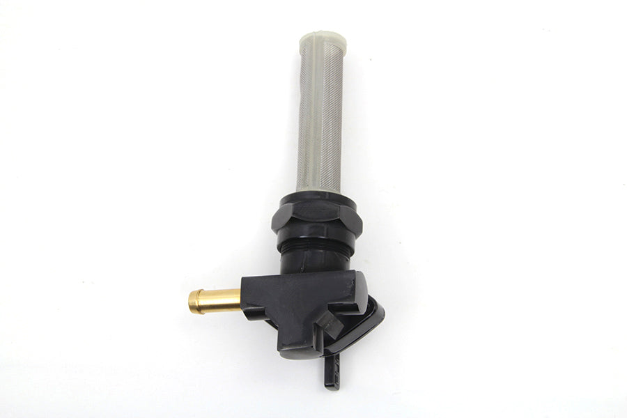 HARLEY Black Petcock with Right Outlet and Nut fits 1975-1984 FL, 1975-1984 FX, 1984-1994 FXST, 1986-1994 FLST, 1975-1995 XL, 1982-1984 FXR