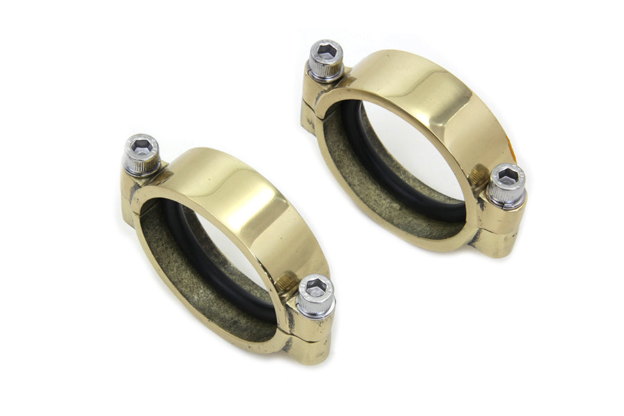 HARLEY Brass Intake Manifold Clamp Set fits 1957-1977 XL, 1955-1977 FL, 1971-1977 FX,