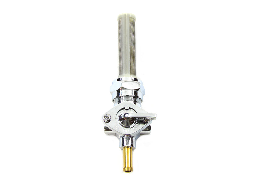 HARLEY Chrome Petcock with Straight Outlet and Nut fits 1975-1984 FL, 1975-1984 FX, 1984-1994 FXST, 1986-1994 FLST, 1975-1995 XL, 1982-1984