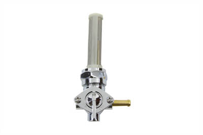 HARLEY Chrome Petcock with Right Outlet and Nut fits 1975-1984 FL, 1975-1984 FX, 1984-1994 FXST, 1986-1994 FLST, 1975-1995 XL, 1982-1984 FX