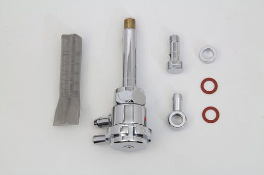 HARLEY Sifton Chrome Petcock Notch with Angle Fitting fits 1975-1984 FL, 1975-1984 FX, 1984-1994 FXST, 1986-1994 FLST, 1975-1995 XL, 1982-1