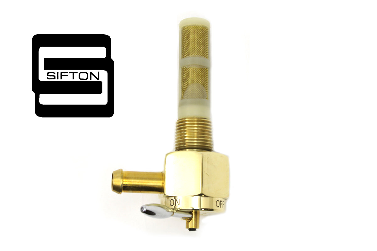 HARLEY Sifton Brass Hex Petcock 90? Left Hand Spigot fits 1965-1974 FL, 1971-1974 FX, 1955-1974 XL,
