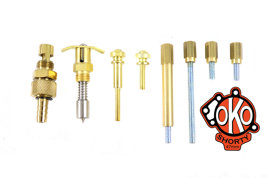 HARLEY Retro OKO Shorty Carburetor Parts Kit Brass fits 0- Universal, fitment, OKO carburetors only