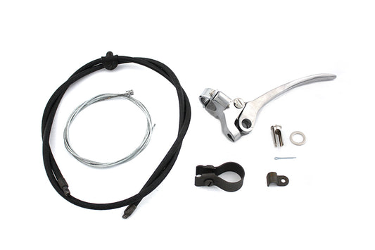 HARLEY Spring Fork Cable and Handle Assembly Polished fits 1941-1948 FL, 1941-1948 UL, 1936-1948 EL, 1936-1957 G, 1936-1952 W,