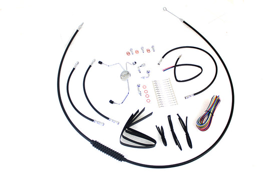 HARLEY 12 inch-14 inch Handlebar Cable and Brake Line Kit fits 2008-2013 FLHX, without ABS 2008-2013 FLHT, without ABS 2008-2013 FLHTC, without ABS 2