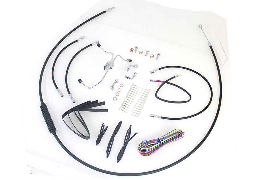 HARLEY 12 inch-14 inch Handlebar Cable and Brake Line Kit fits 2008-2013 FLHX, without ABS 2008-2013 FLHT, without ABS 2008-2013 FLHTC, without ABS 2