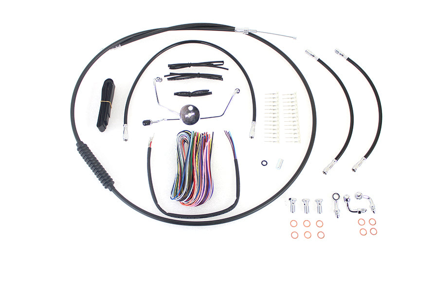 HARLEY 15 inch-17 inch Handlebar Cable and Brake Line Kit fits 2008-2013 FLHX, without ABS 2008-2013 FLHT, without ABS 2008-2013 FLHTC, without ABS 2