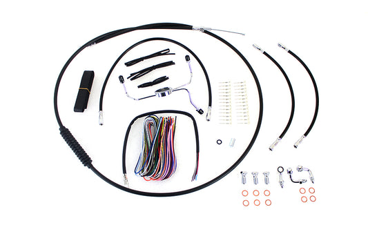 HARLEY 15 inch-17 inch Handlebar Cable and Brake Line Kit fits 2008-2013 FLHX, without ABS 2008-2013 FLHT, without ABS 2008-2013 FLHTC, without ABS 2