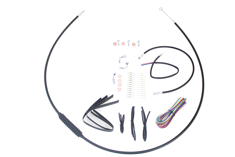HARLEY 12 inch-14 inch Handlebar Cable and Brake Line Kit fits 2008-2013 FLHX, with ABS 2008-2013 FLHT, with ABS 2000-2013 FLHTC, with ABS 2008-2013