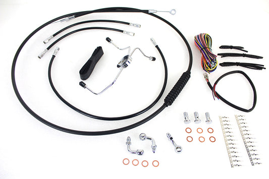 HARLEY 12 inch-14 inch Handlebar Cable and Brake Line Kit fits 2008-2013 FLHR, without ABS 2008-2013 FLTR, without ABS