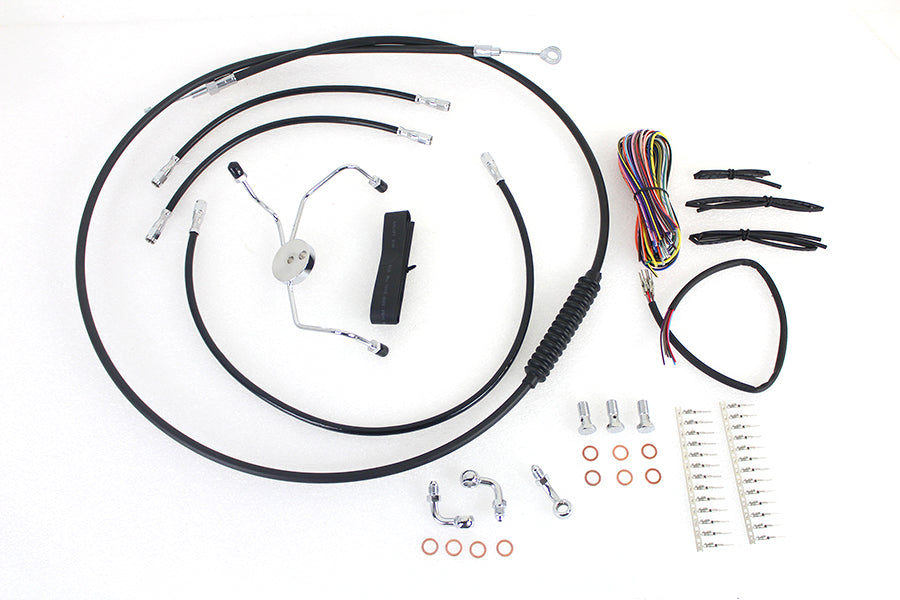 HARLEY 12 inch-14 inch Handlebar Cable and Brake Line Kit fits 2008-2013 FLHR, without ABS 2008-2013 FLTR, without ABS