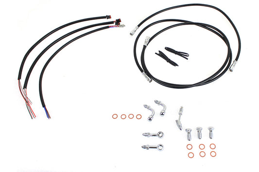HARLEY 12 inch-14 inch Handlebar Cable and Brake Line Kit fits 2014-2015 FLHX, without ABS 2014-2015 FLHT, without ABS 2014-2015 FLHTC, without ABS 2