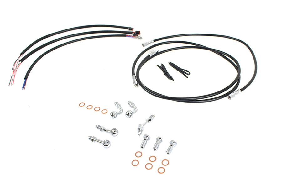 HARLEY 12 inch-14 inch Handlebar Cable and Brake Line Kit fits 2014-2015 FLHX, without ABS 2014-2015 FLHT, without ABS 2014-2015 FLHTC, without ABS 2