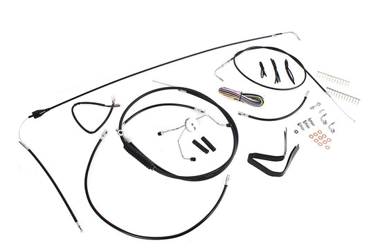 HARLEY 12 inch-14 inch Handlebar Cable and Brake Line Kit fits 2007-2007 FLHR, with cruise control 2007-2007 FLHRI, with cruise control 2007-2007 FLH