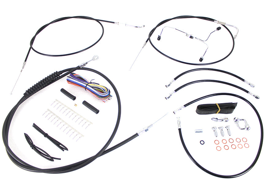 HARLEY 12 inch-14 inch Handlebar Cable and Brake Line Kit fits 2007-2007 FLHR, without cruise control 2007-2007 FLHRI, without cruise control 2007-20