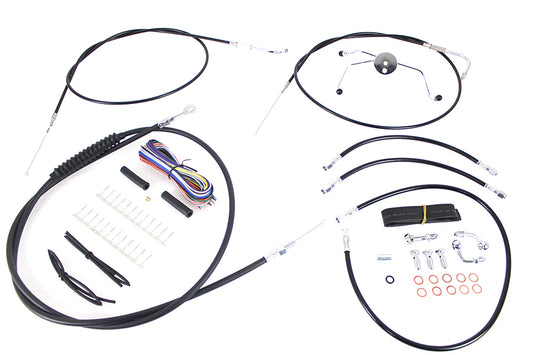 HARLEY 12 Zoll-14 Zoll Lenker-Kabel- und Bremsleitungs-Kit passend für 2007-2007 FLHR, ohne Tempomat