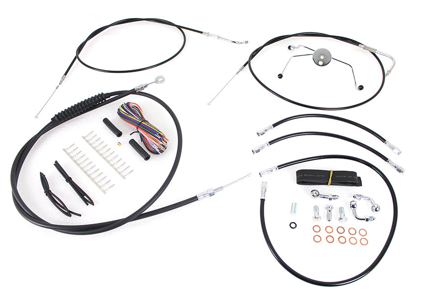 HARLEY 12 inch-14 inch Handlebar Cable and Brake Line Kit fits 2007-2007 FLHR, without cruise control 2007-2007 FLHRI, without cruise control 2007-20
