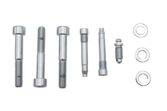 HARLEY Allen Montagesatz für hinteren Bremssattel Chrom Passend für 2000-2005 FXST, 2000-2005 FXD, 2000-2005 XL,