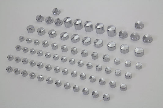 HARLEY Wyatt Gatling Chrombolzenkappen-Set 76-teilig passend für 2006-2017 FXD,