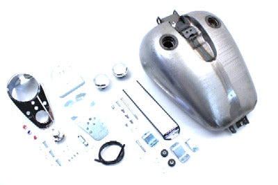 HARLEY Bobbed 4.0 Gallon Gas Tank Kit fits 1995-2005 FXD, carbureted models only